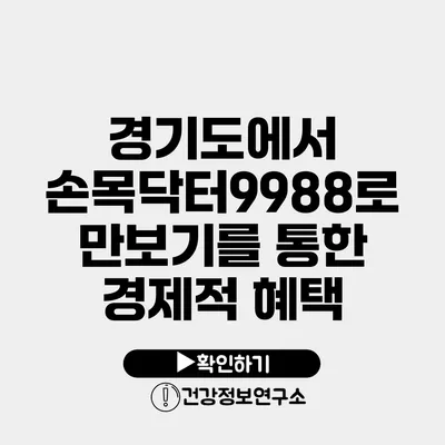 경기도에서 손목닥터9988로 만보기를 통한 경제적 혜택