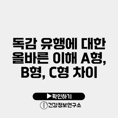 독감 유행에 대한 올바른 이해 A형, B형, C형 차이