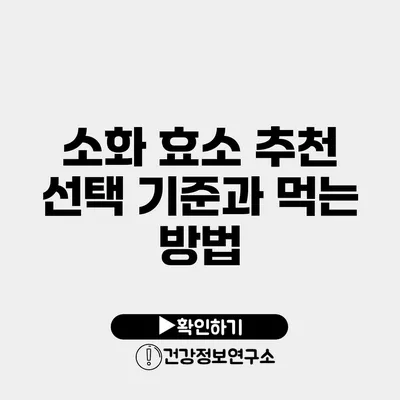 소화 효소 추천 선택 기준과 먹는 방법