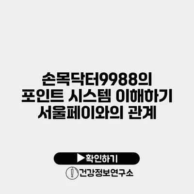 손목닥터9988의 포인트 시스템 이해하기 서울페이와의 관계