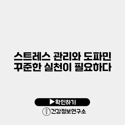 스트레스 관리와 도파민 꾸준한 실천이 필요하다