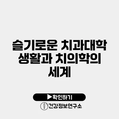 슬기로운 치과대학 생활과 치의학의 세계