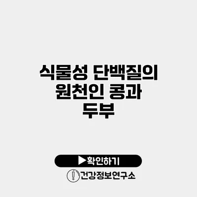 식물성 단백질의 원천인 콩과 두부