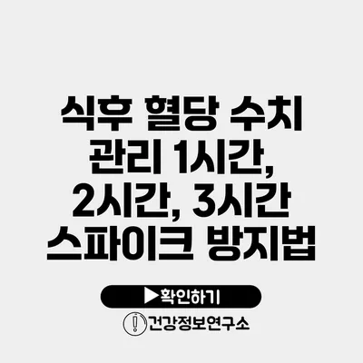 식후 혈당 수치 관리 1시간, 2시간, 3시간 스파이크 방지법