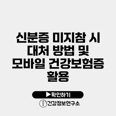 신분증 미지참 시 대처 방법 및 모바일 건강보험증 활용