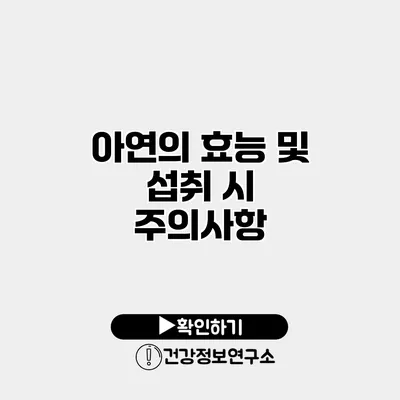 아연의 효능 및 섭취 시 주의사항