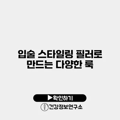 입술 스타일링 필러로 만드는 다양한 룩