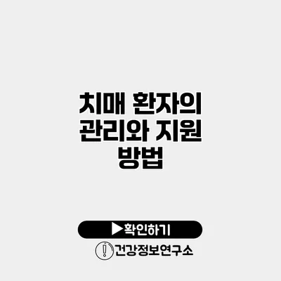 치매 환자의 관리와 지원 방법