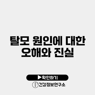 탈모 원인에 대한 오해와 진실