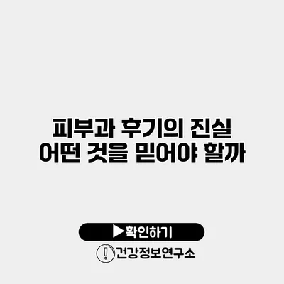 피부과 후기의 진실 어떤 것을 믿어야 할까?