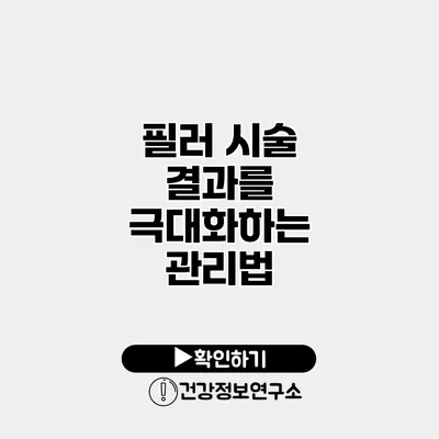 필러 시술 결과를 극대화하는 관리법