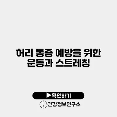 허리 통증 예방을 위한 운동과 스트레칭