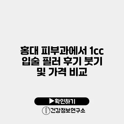 홍대 피부과에서 1cc 입술 필러 후기 붓기 및 가격 비교