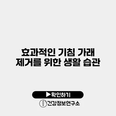 효과적인 기침 가래 제거를 위한 생활 습관