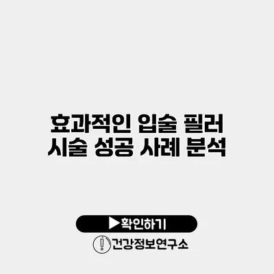 효과적인 입술 필러 시술 성공 사례 분석