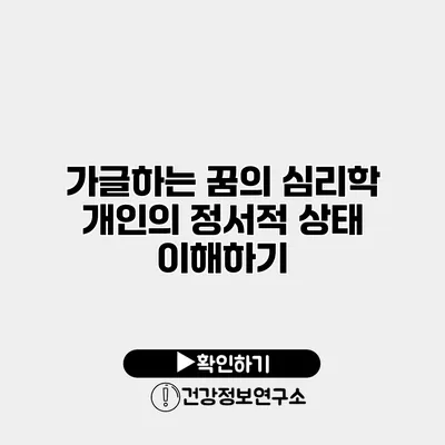 가글하는 꿈의 심리학 개인의 정서적 상태 이해하기