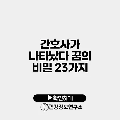 간호사가 나타났다 꿈의 비밀 23가지
