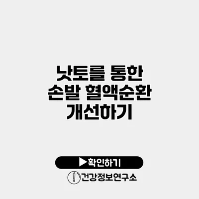 낫토를 통한 손발 혈액순환 개선하기