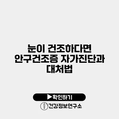 눈이 건조하다면? 안구건조증 자가진단과 대처법