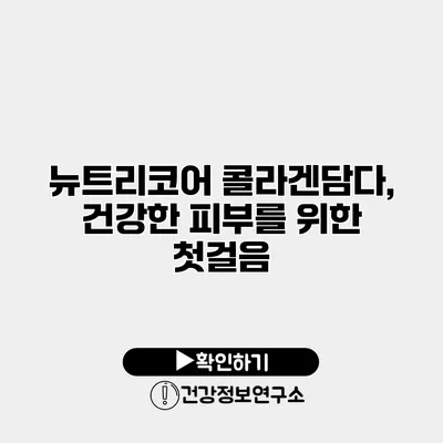 뉴트리코어 콜라겐담다, 건강한 피부를 위한 첫걸음