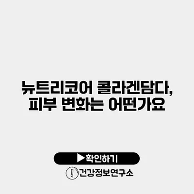 뉴트리코어 콜라겐담다, 피부 변화는 어떤가요?