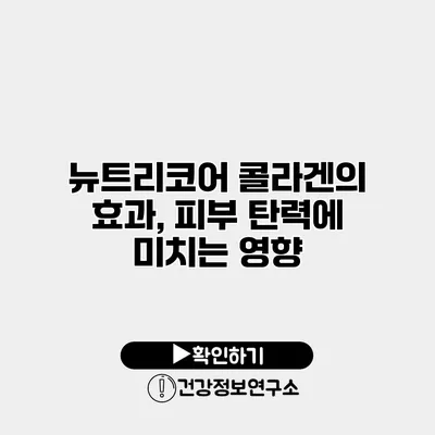 뉴트리코어 콜라겐의 효과, 피부 탄력에 미치는 영향