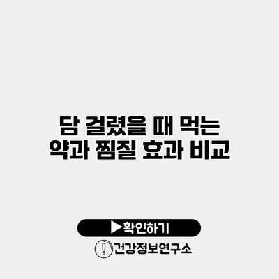 담 걸렸을 때 먹는 약과 찜질 효과 비교