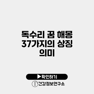 독수리 꿈 해몽 37가지의 상징 의미