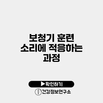 보청기 훈련 소리에 적응하는 과정