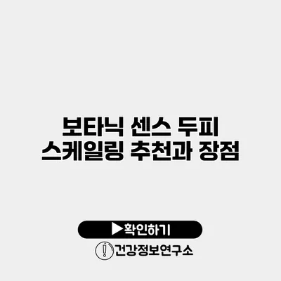 보타닉 센스 두피 스케일링 추천과 장점
