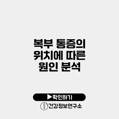 복부 통증의 위치에 따른 원인 분석