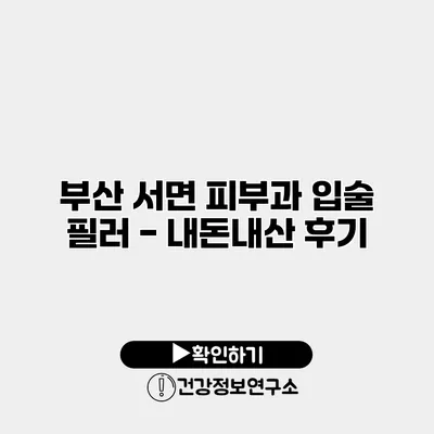 부산 서면 피부과 입술 필러 - 내돈내산 후기