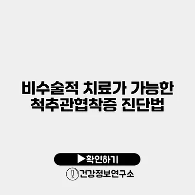 비수술적 치료가 가능한 척추관협착증 진단법