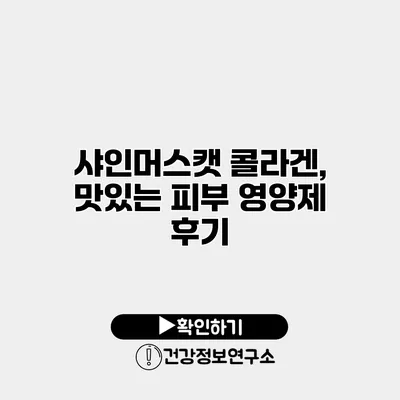 샤인머스캣 콜라겐, 맛있는 피부 영양제 후기