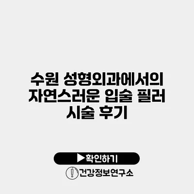 수원 성형외과에서의 자연스러운 입술 필러 시술 후기