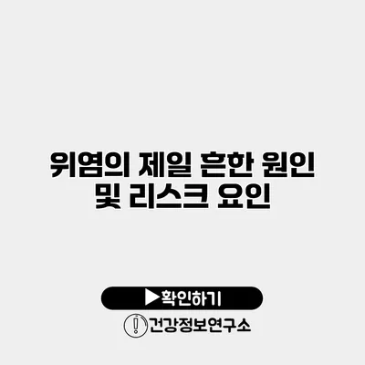 위염의 제일 흔한 원인 및 리스크 요인