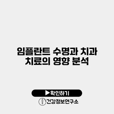 임플란트 수명과 치과 치료의 영향 분석