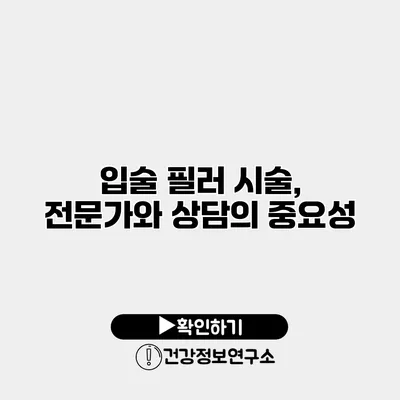 입술 필러 시술, 전문가와 상담의 중요성