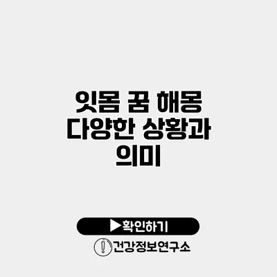 잇몸 꿈 해몽 다양한 상황과 의미