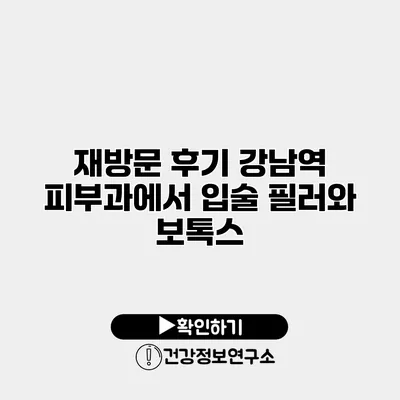 재방문 후기 강남역 피부과에서 입술 필러와 보톡스