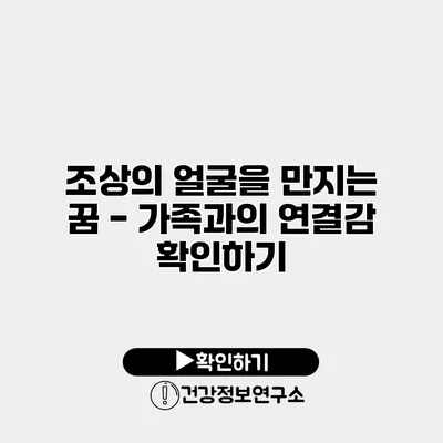 조상의 얼굴을 만지는 꿈 - 가족과의 연결감 확인하기