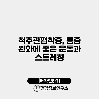 척추관협착증, 통증 완화에 좋은 운동과 스트레칭