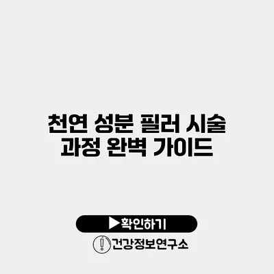 천연 성분 필러 시술 과정 완벽 가이드