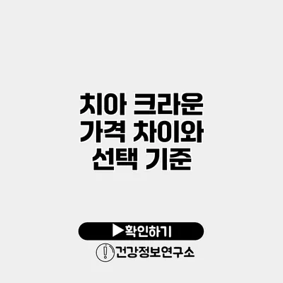 치아 크라운 가격 차이와 선택 기준