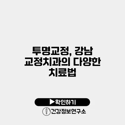 투명교정, 강남 교정치과의 다양한 치료법