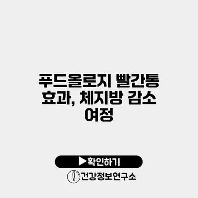 푸드올로지 빨간통 효과, 체지방 감소 여정