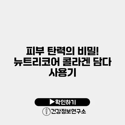 피부 탄력의 비밀! 뉴트리코어 콜라겐 담다 사용기