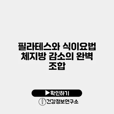 필라테스와 식이요법 체지방 감소의 완벽 조합