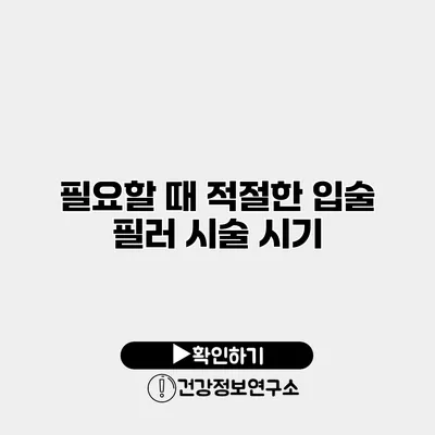 필요할 때 적절한 입술 필러 시술 시기