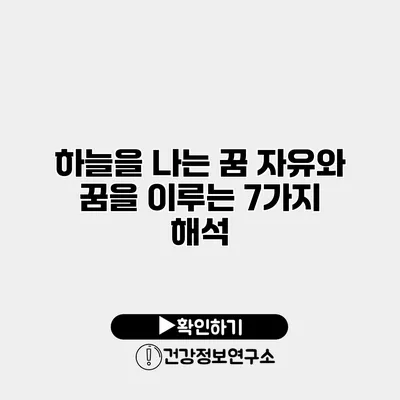 하늘을 나는 꿈 자유와 꿈을 이루는 7가지 해석